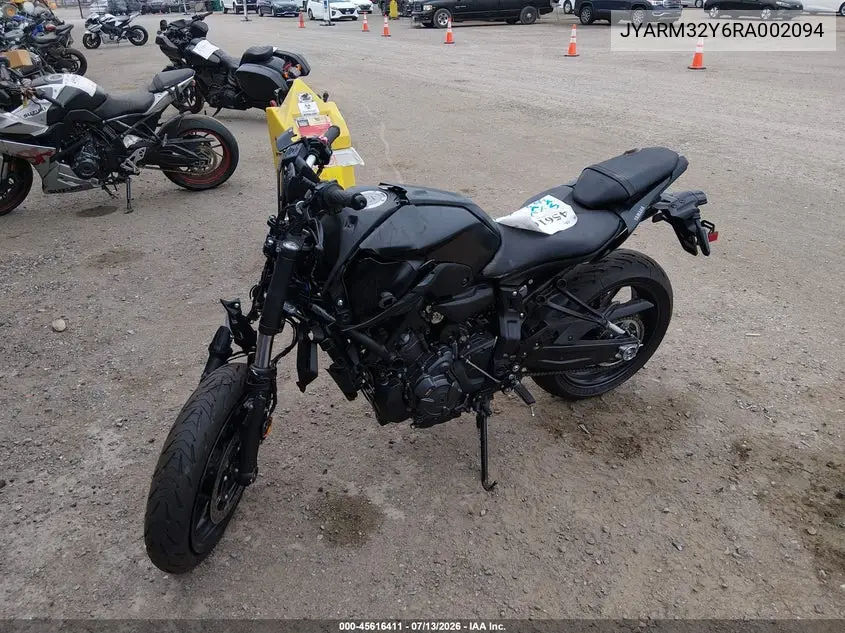 2024 Yamaha Mt07 C VIN: JYARM32Y6RA002094 Lot: 45616411