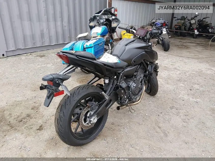 2024 Yamaha Mt07 C VIN: JYARM32Y6RA002094 Lot: 45616411