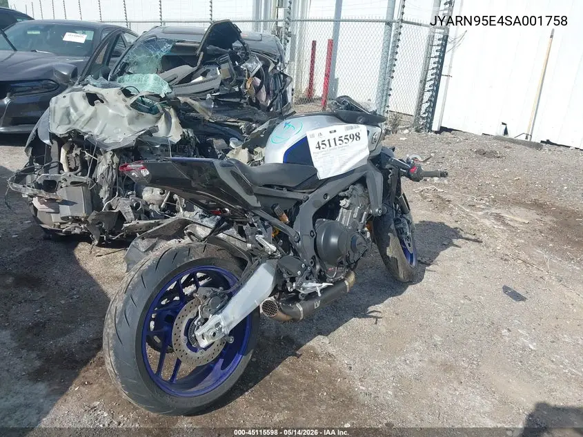 2025 Yamaha Mt09 Sp VIN: JYARN95E4SA001758 Lot: 45115598