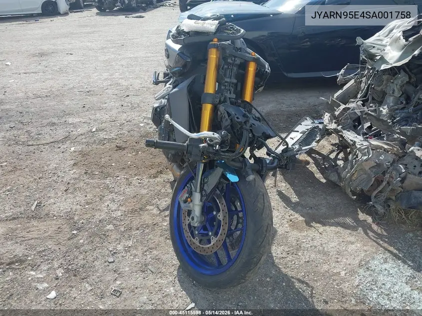 2025 Yamaha Mt09 Sp VIN: JYARN95E4SA001758 Lot: 45115598