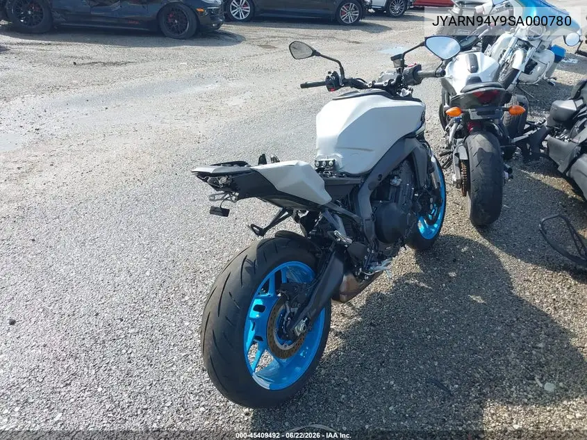 2025 Yamaha Mt09 C VIN: JYARN94Y9SA000780 Lot: 45409492