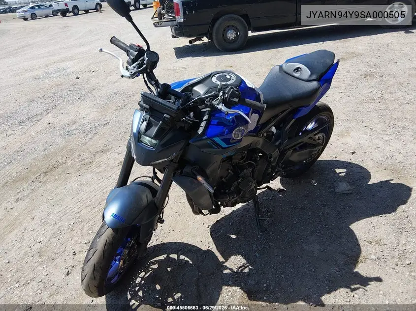 2025 Yamaha Mt09 C VIN: JYARN94Y9SA000505 Lot: 45506663