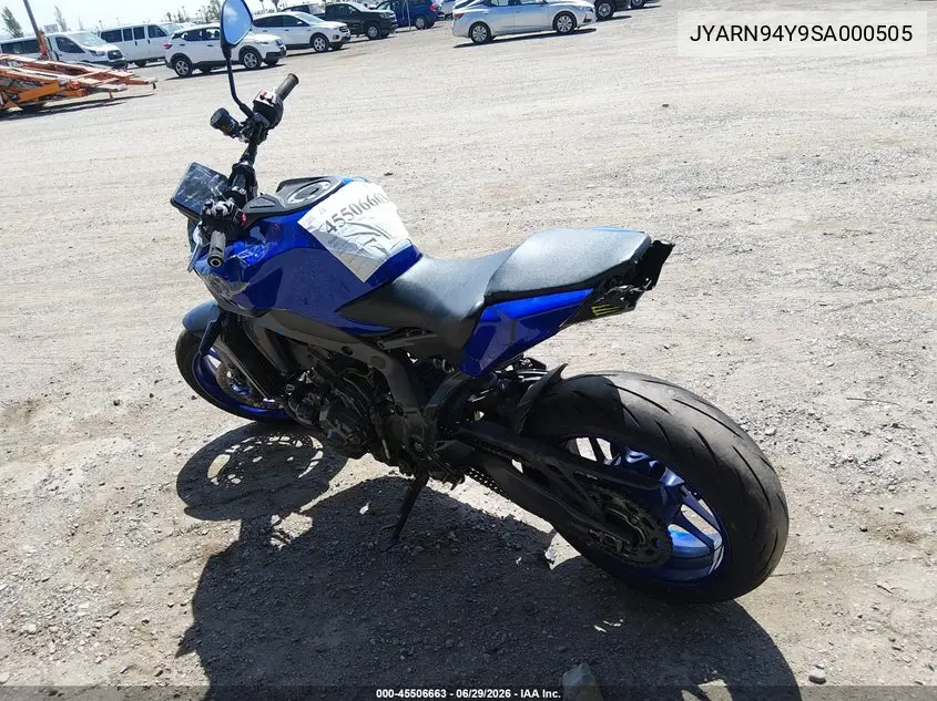 2025 Yamaha Mt09 C VIN: JYARN94Y9SA000505 Lot: 45506663