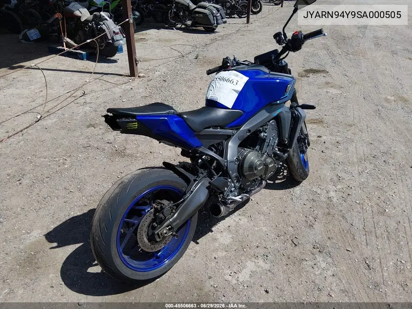 2025 Yamaha Mt09 C VIN: JYARN94Y9SA000505 Lot: 45506663
