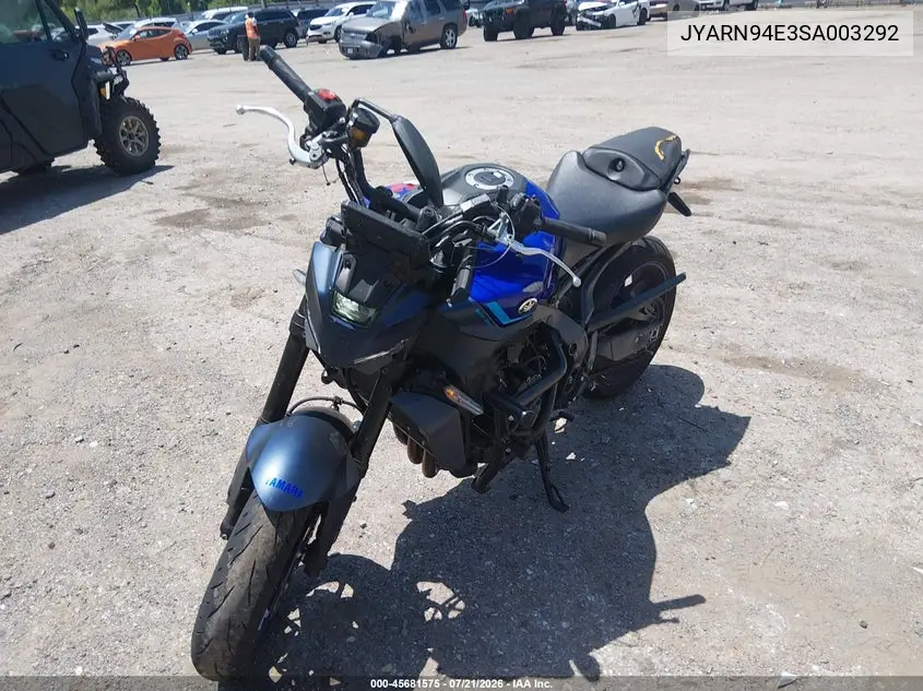 2025 Yamaha Mt09 VIN: JYARN94E3SA003292 Lot: 45681575