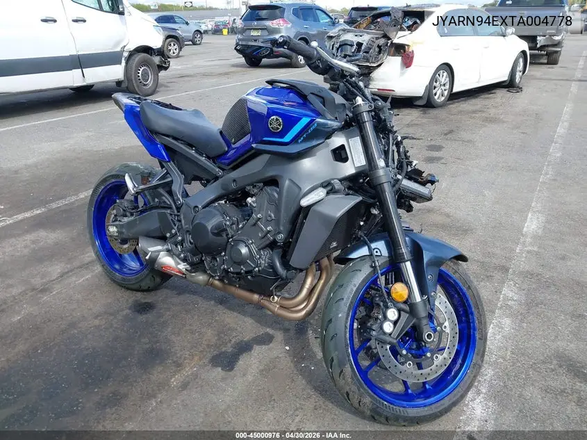 2026 Yamaha Mt09 VIN: JYARN94EXTA004778 Lot: 45000976