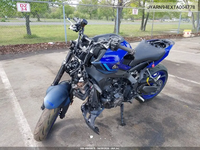 2026 Yamaha Mt09 VIN: JYARN94EXTA004778 Lot: 45000976