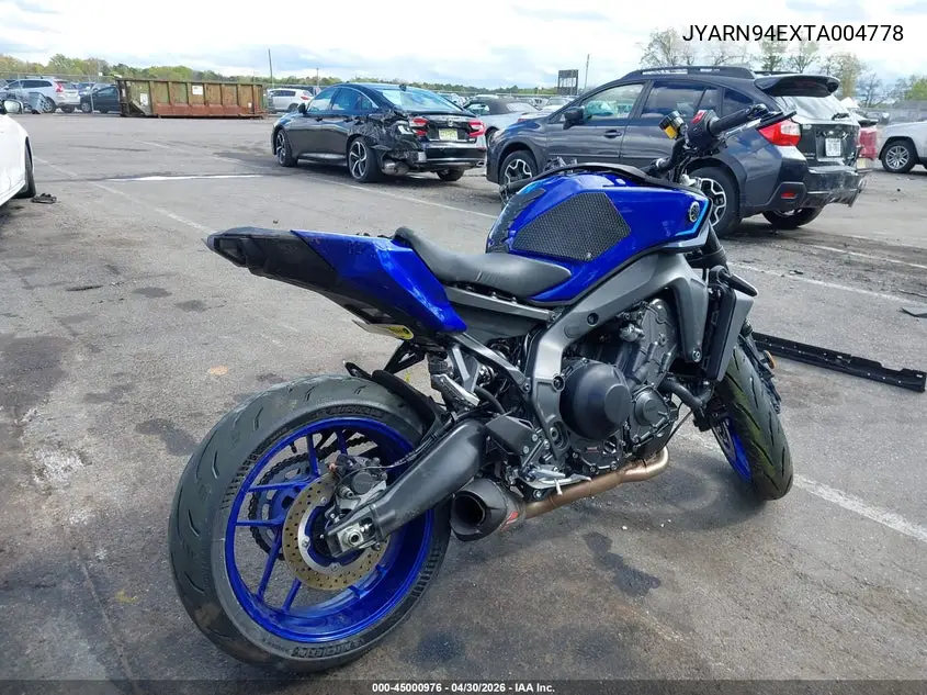 2026 Yamaha Mt09 VIN: JYARN94EXTA004778 Lot: 45000976