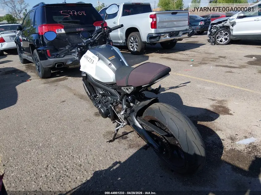 2016 Yamaha Xsr900 60Th Anniversary VIN: JYARN47E0GA000081 Lot: 44981233