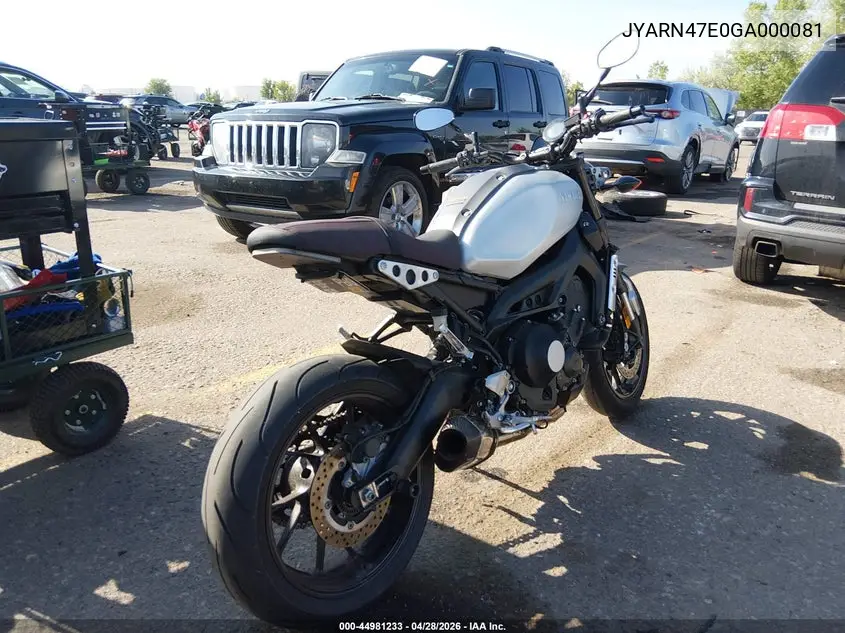 2016 Yamaha Xsr900 60Th Anniversary VIN: JYARN47E0GA000081 Lot: 44981233