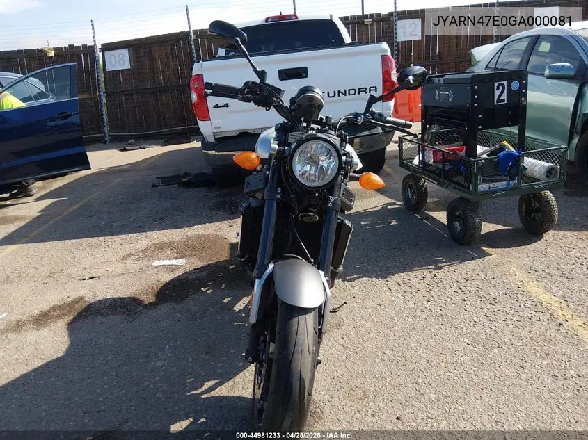 2016 Yamaha Xsr900 60Th Anniversary VIN: JYARN47E0GA000081 Lot: 44981233