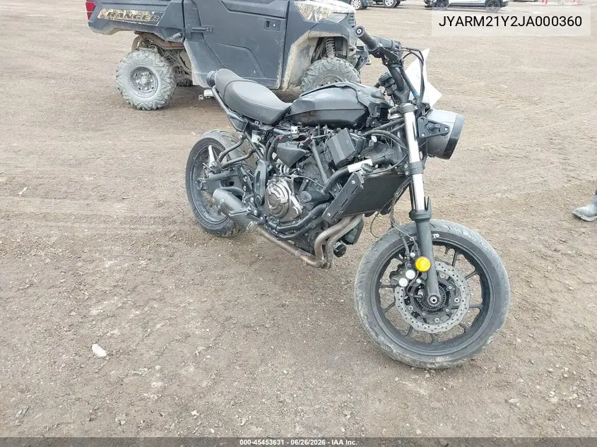2018 Yamaha Xsr700 C VIN: JYARM21Y2JA000360 Lot: 45453631
