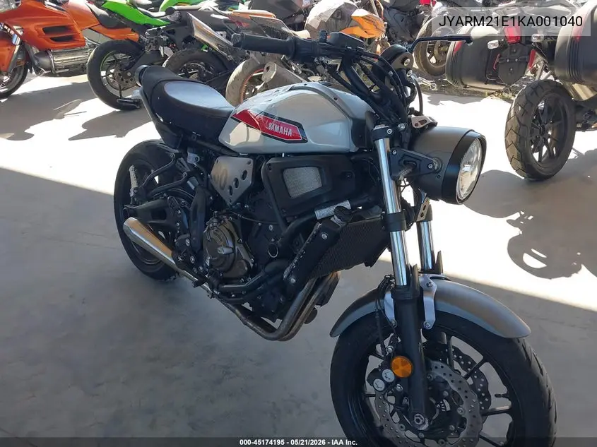 2019 Yamaha Xsr700 VIN: JYARM21E1KA001040 Lot: 45174195