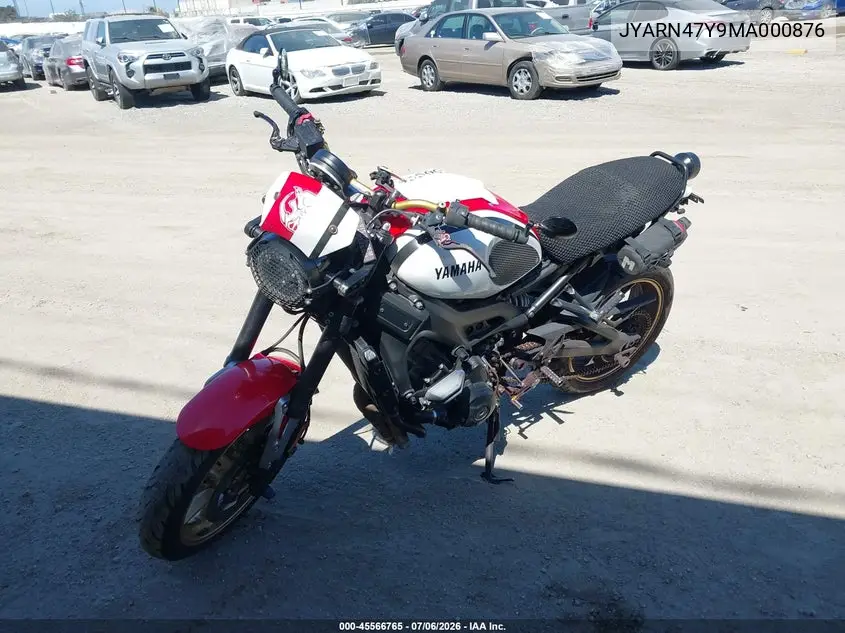 2021 Yamaha Xsr900 C VIN: JYARN47Y9MA000876 Lot: 45566765