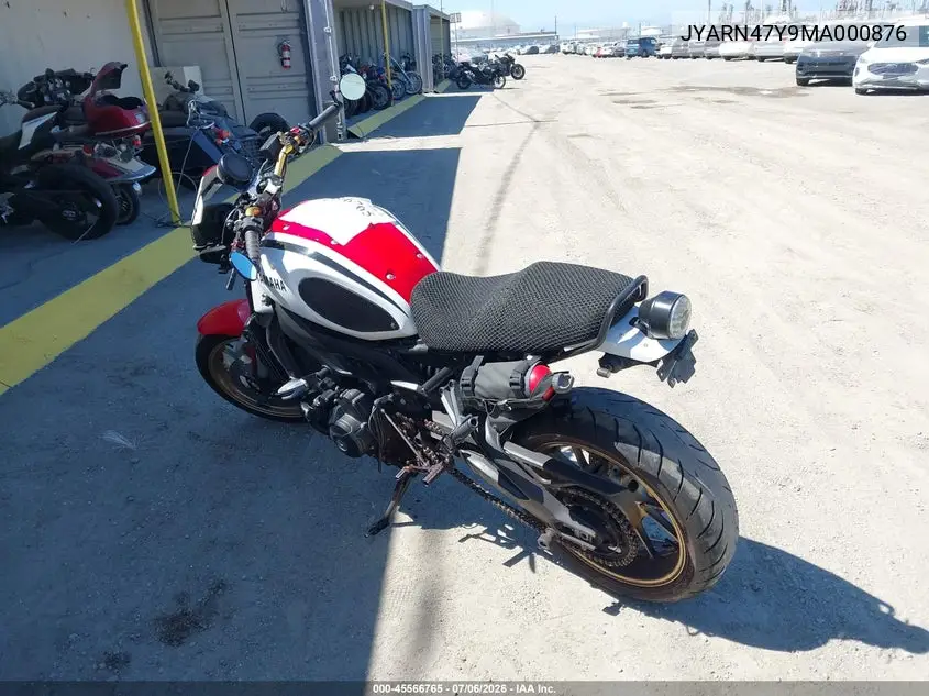 2021 Yamaha Xsr900 C VIN: JYARN47Y9MA000876 Lot: 45566765