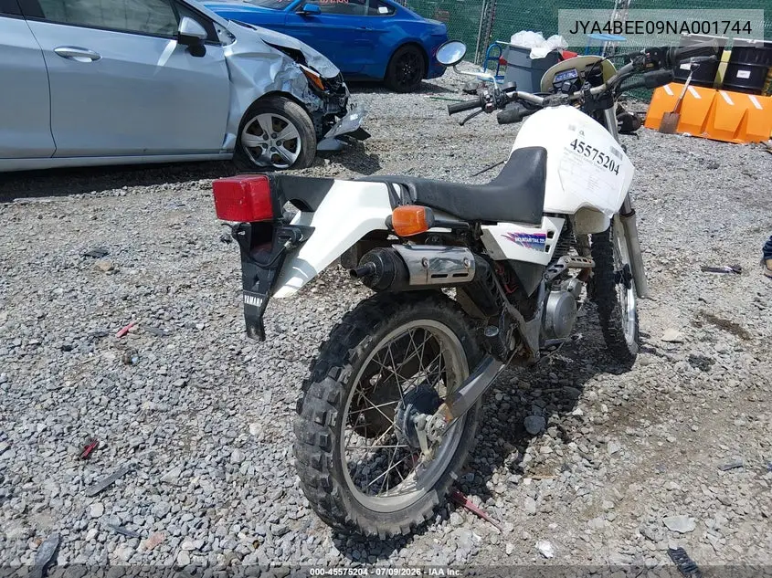 1992 Yamaha Xt225 VIN: JYA4BEE09NA001744 Lot: 45575204