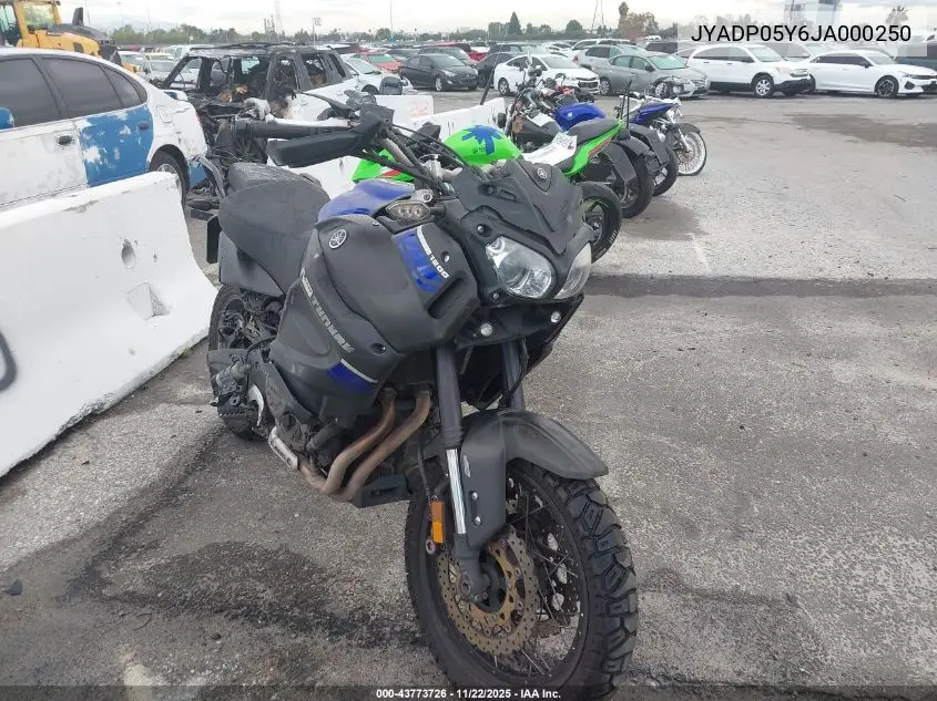 2018 Yamaha Xt1200Ze VIN: JYADP05Y6JA000250 Lot: 43773726