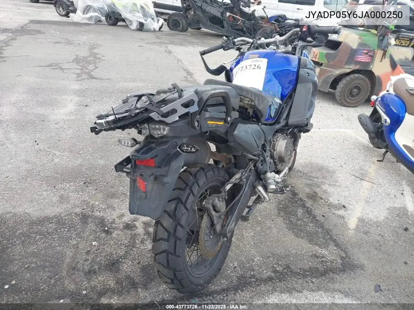 2018 Yamaha Xt1200Ze VIN: JYADP05Y6JA000250 Lot: 43773726