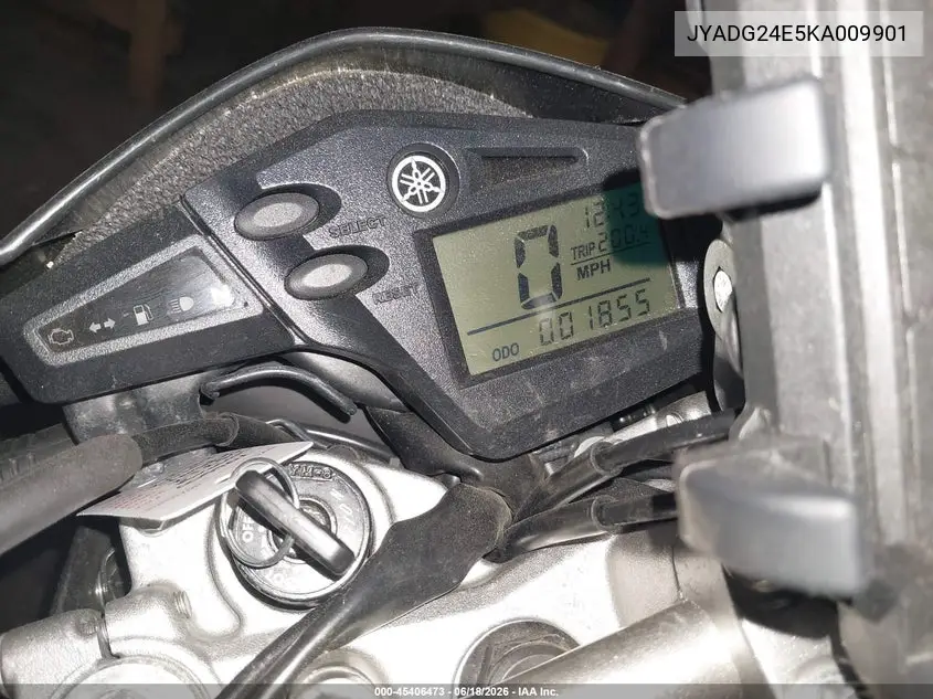 2019 Yamaha Xt250 VIN: JYADG24E5KA009901 Lot: 45406473
