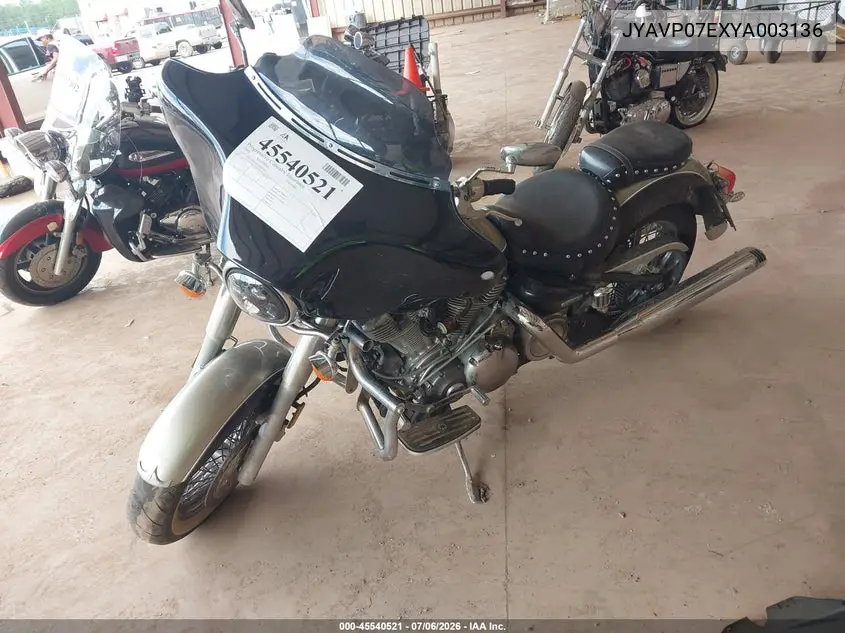 2000 Yamaha Xv1600 Atl VIN: JYAVP07EXYA003136 Lot: 45540521