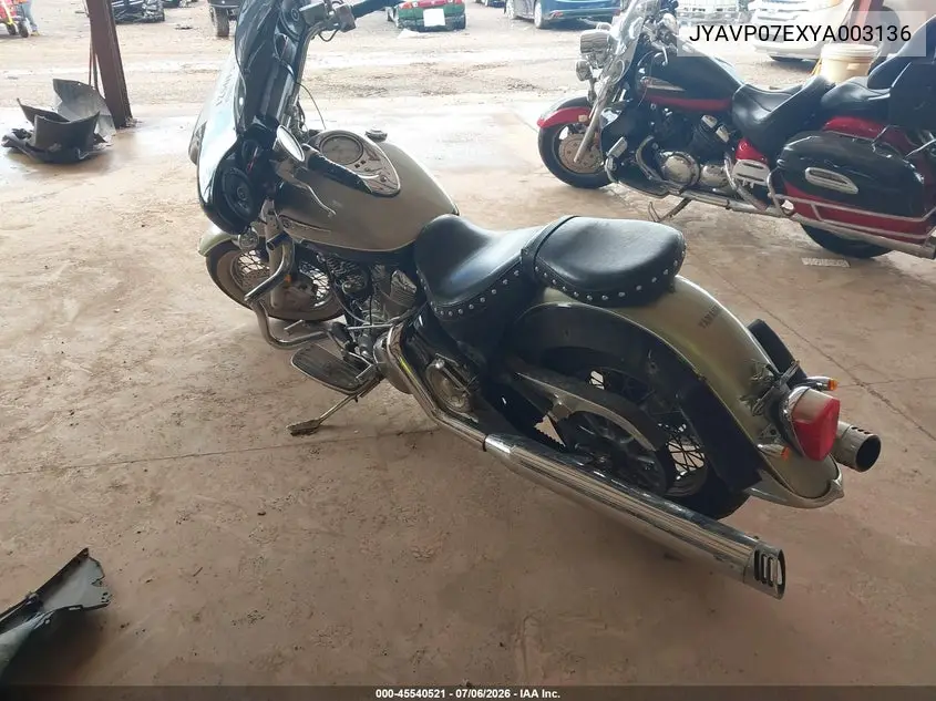 2000 Yamaha Xv1600 Atl VIN: JYAVP07EXYA003136 Lot: 45540521
