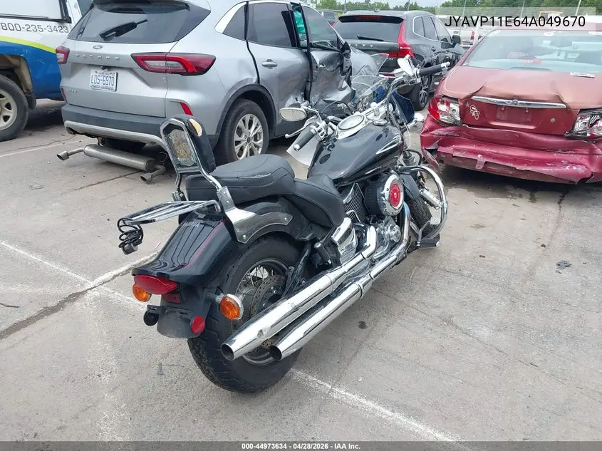 2004 Yamaha Xvs1100 A VIN: JYAVP11E64A049670 Lot: 44973634
