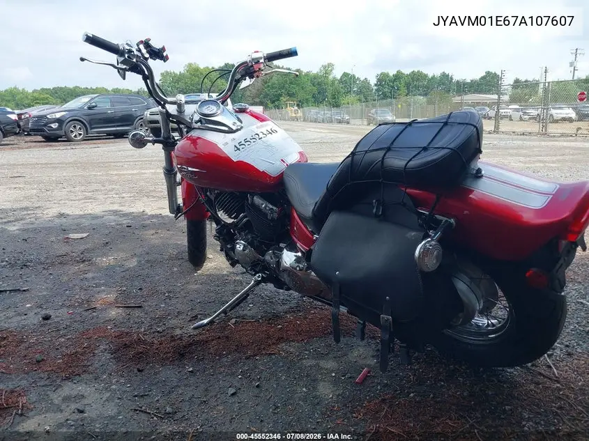 2007 Yamaha Xvs650 VIN: JYAVM01E67A107607 Lot: 45552346