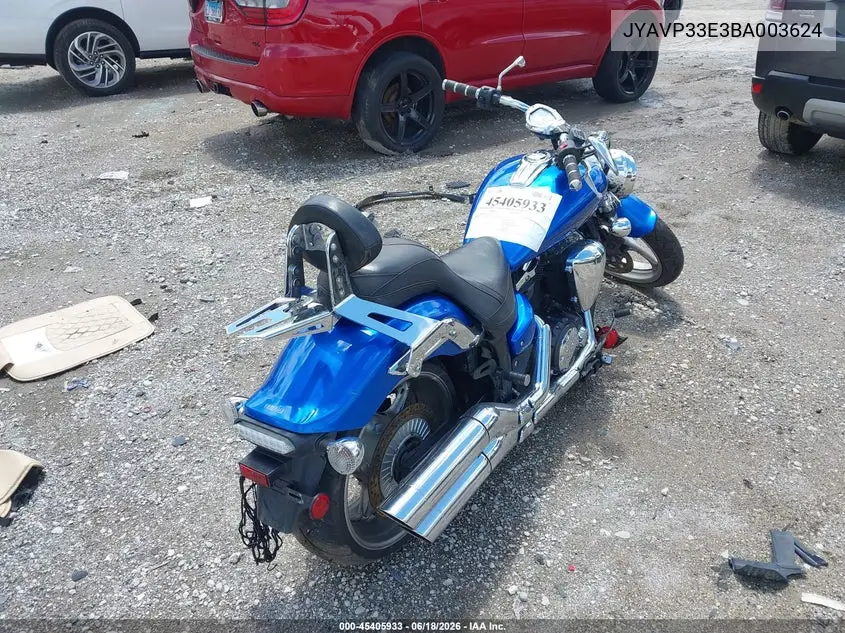 2011 Yamaha Xvs1300 Cu VIN: JYAVP33E3BA003624 Lot: 45405933