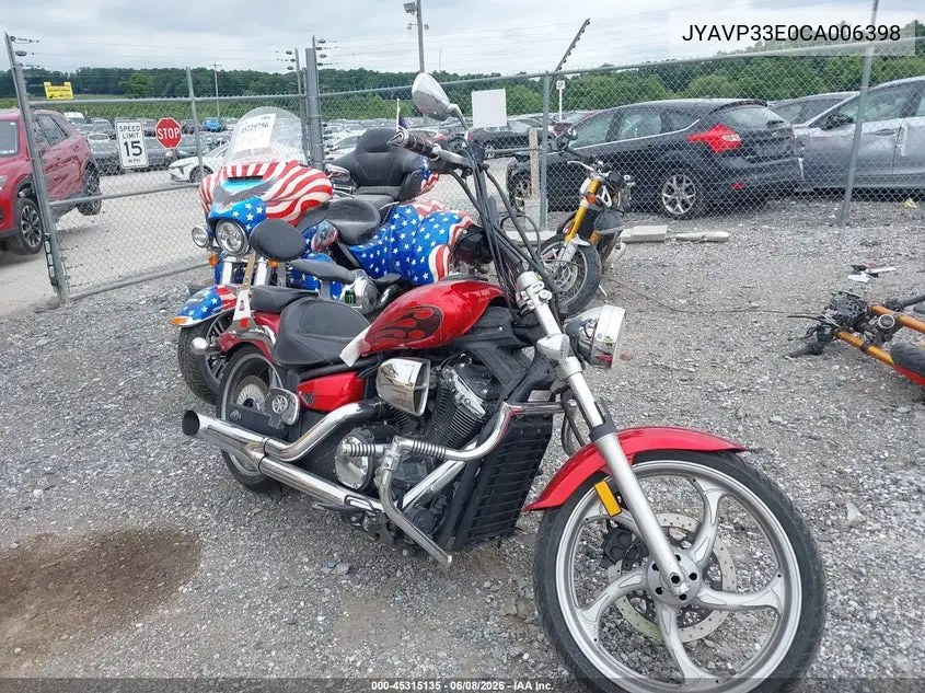 2012 Yamaha Xvs1300 Cu VIN: JYAVP33E0CA006398 Lot: 45315135