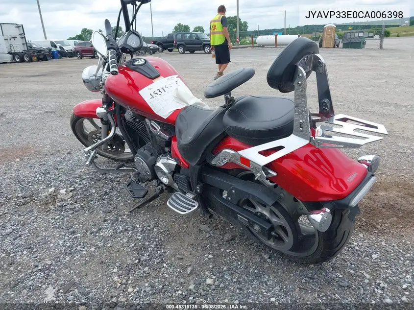 2012 Yamaha Xvs1300 Cu VIN: JYAVP33E0CA006398 Lot: 45315135