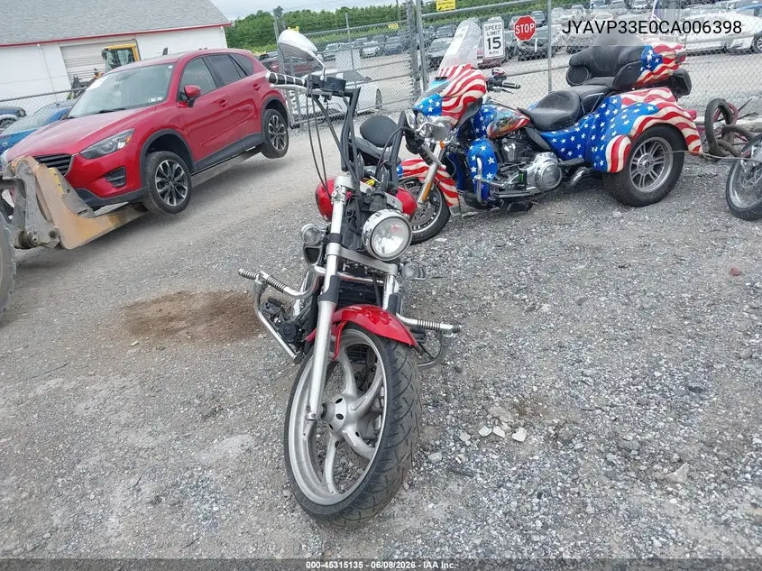 2012 Yamaha Xvs1300 Cu VIN: JYAVP33E0CA006398 Lot: 45315135