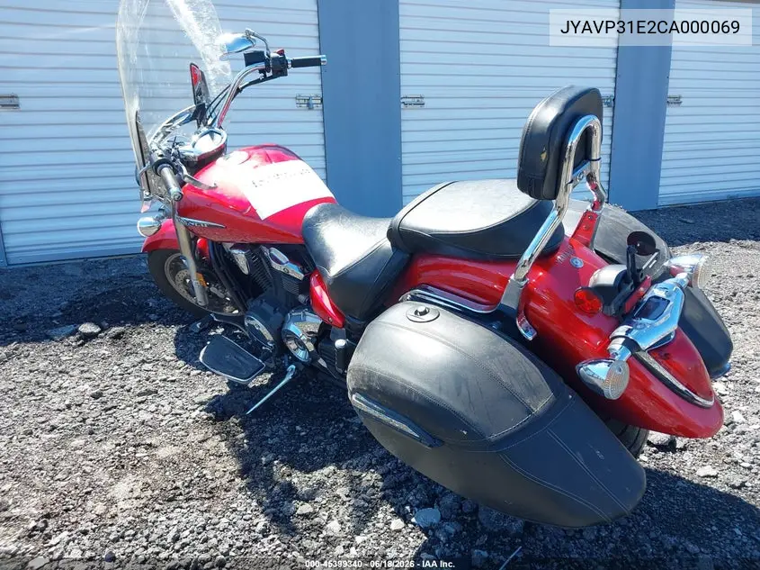 2012 Yamaha Xvs1300 A VIN: JYAVP31E2CA000069 Lot: 45399340