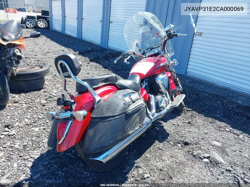 2012 Yamaha Xvs1300 A VIN: JYAVP31E2CA000069 Lot: 45399340