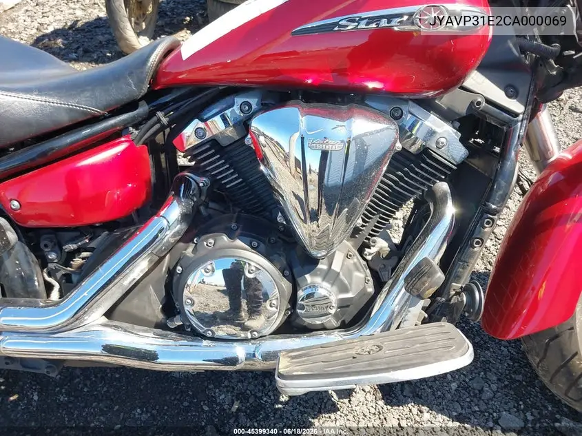 2012 Yamaha Xvs1300 A VIN: JYAVP31E2CA000069 Lot: 45399340