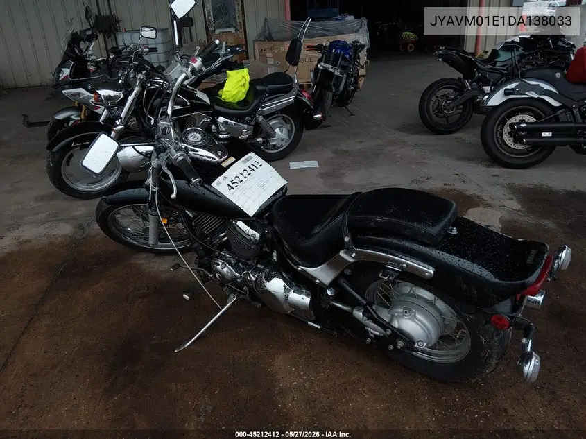 2013 Yamaha Xvs650 VIN: JYAVM01E1DA138033 Lot: 45212412