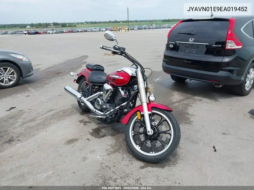 2014 Yamaha Xvs950 A/Ct VIN: JYAVN01E9EA019452 Lot: 45271693