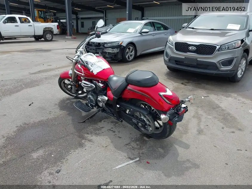 2014 Yamaha Xvs950 A/Ct VIN: JYAVN01E9EA019452 Lot: 45271693