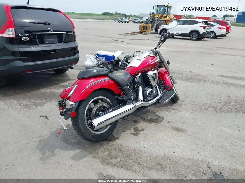 2014 Yamaha Xvs950 A/Ct VIN: JYAVN01E9EA019452 Lot: 45271693