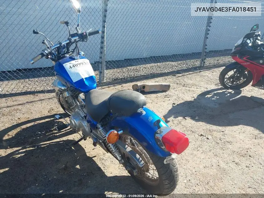 2015 Yamaha Xv250 VIN: JYAVG04E3FA018451 Lot: 44099332