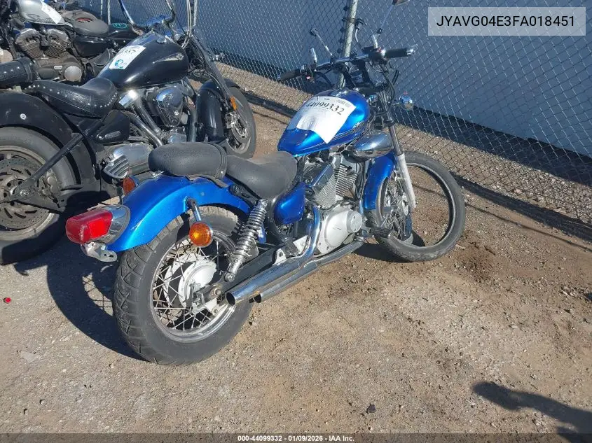 2015 Yamaha Xv250 VIN: JYAVG04E3FA018451 Lot: 44099332