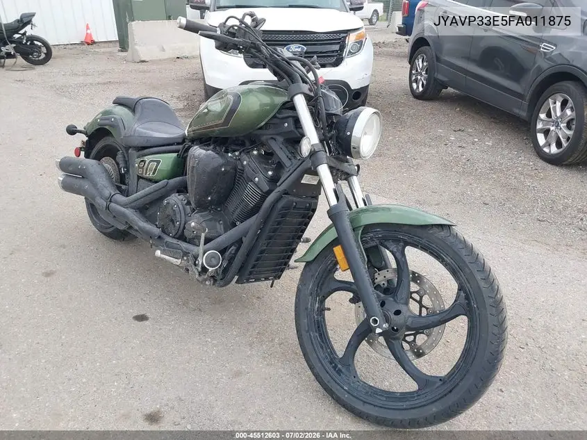 2015 Yamaha Xvs1300 Cu VIN: JYAVP33E5FA011875 Lot: 45512603