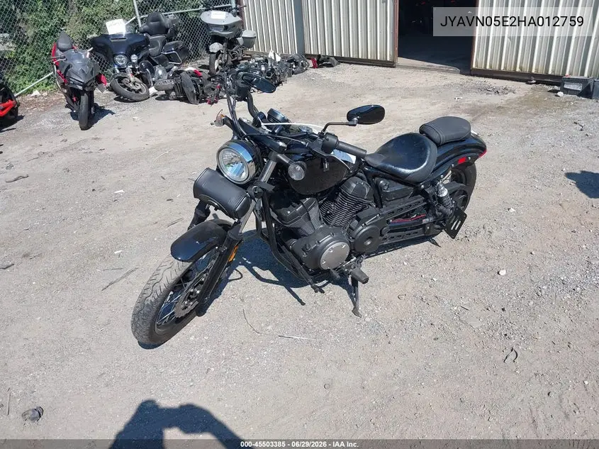 2017 Yamaha Xvs950 Cu/Cuc VIN: JYAVN05E2HA012759 Lot: 45503385