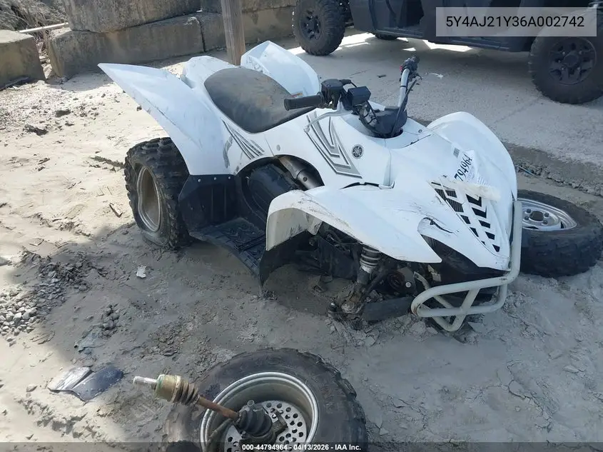 2006 Yamaha Yfm450 Fas VIN: 5Y4AJ21Y36A002742 Lot: 44794964