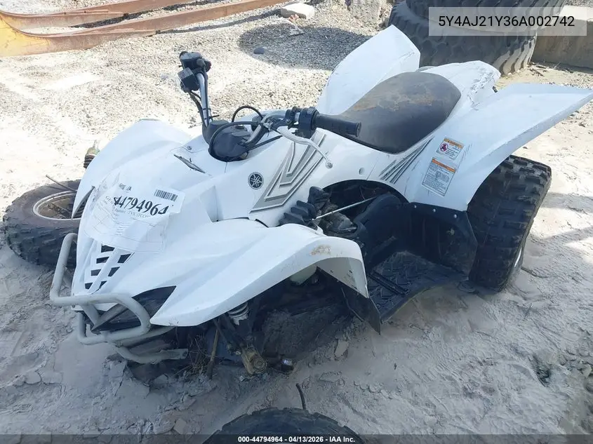 2006 Yamaha Yfm450 Fas VIN: 5Y4AJ21Y36A002742 Lot: 44794964