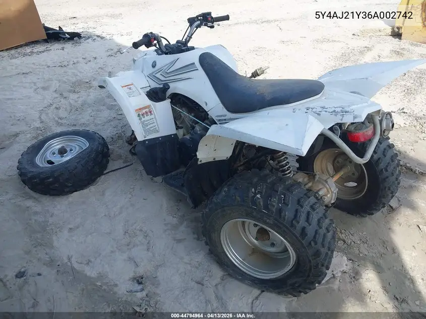 2006 Yamaha Yfm450 Fas VIN: 5Y4AJ21Y36A002742 Lot: 44794964