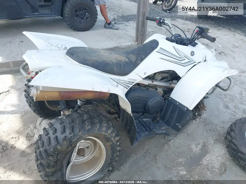 2006 Yamaha Yfm450 Fas VIN: 5Y4AJ21Y36A002742 Lot: 44794964