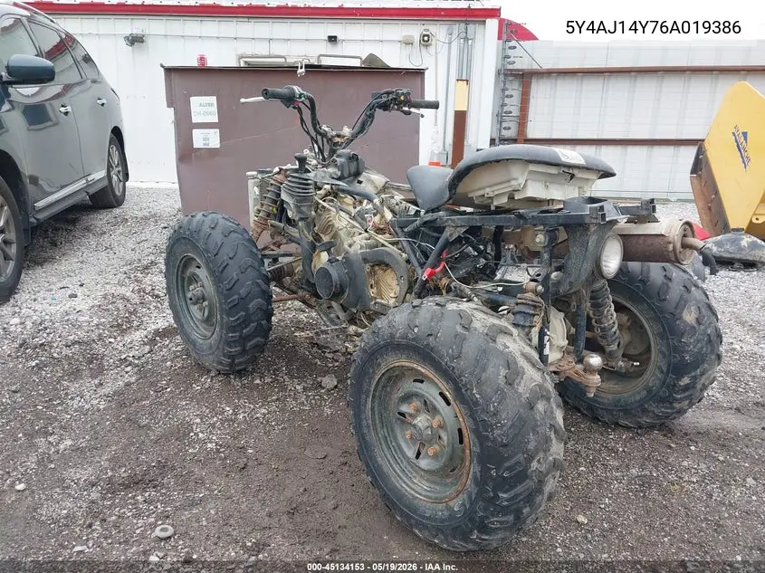 2006 Yamaha Yfm450 Fwan VIN: 5Y4AJ14Y76A019386 Lot: 45134153