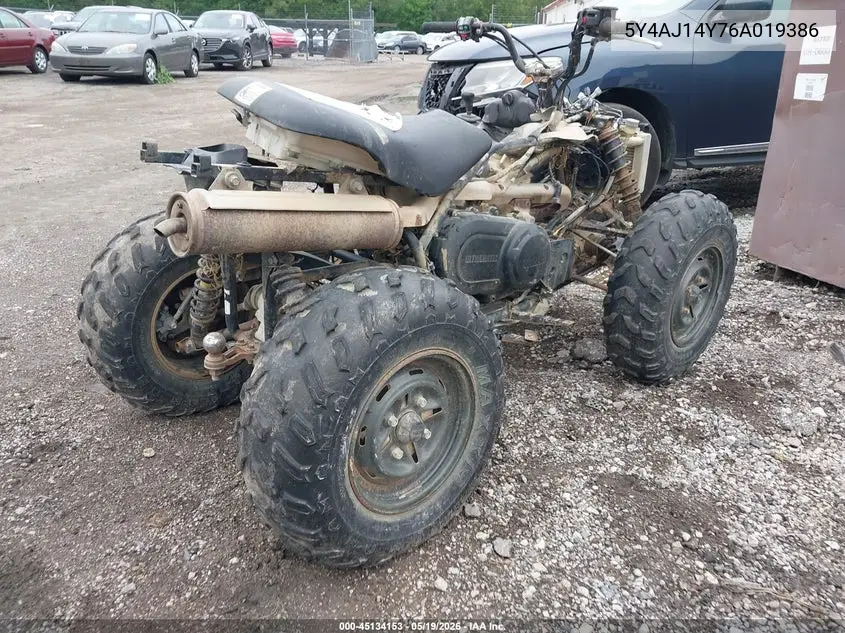 2006 Yamaha Yfm450 Fwan VIN: 5Y4AJ14Y76A019386 Lot: 45134153