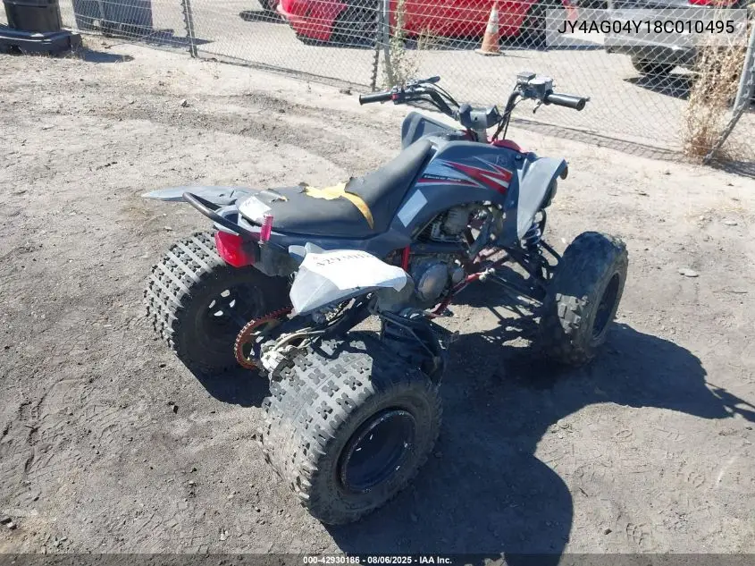 2008 Yamaha Yfm250 R VIN: JY4AG04Y18C010495 Lot: 42930186