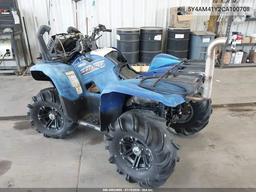 2012 Yamaha Yfm700 Fwad VIN: 5Y4AM41Y2CA100708 Lot: 45634958